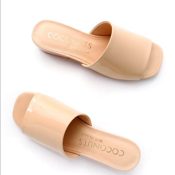 NIB Chic Nude Patent Low Heel Mules - Picture 6 of 8